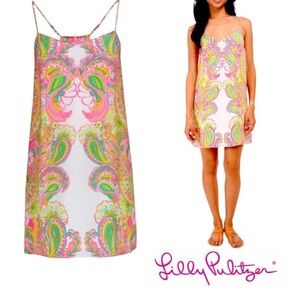 Lilly Pulitzer Pink and Green Paisley Mini Dress